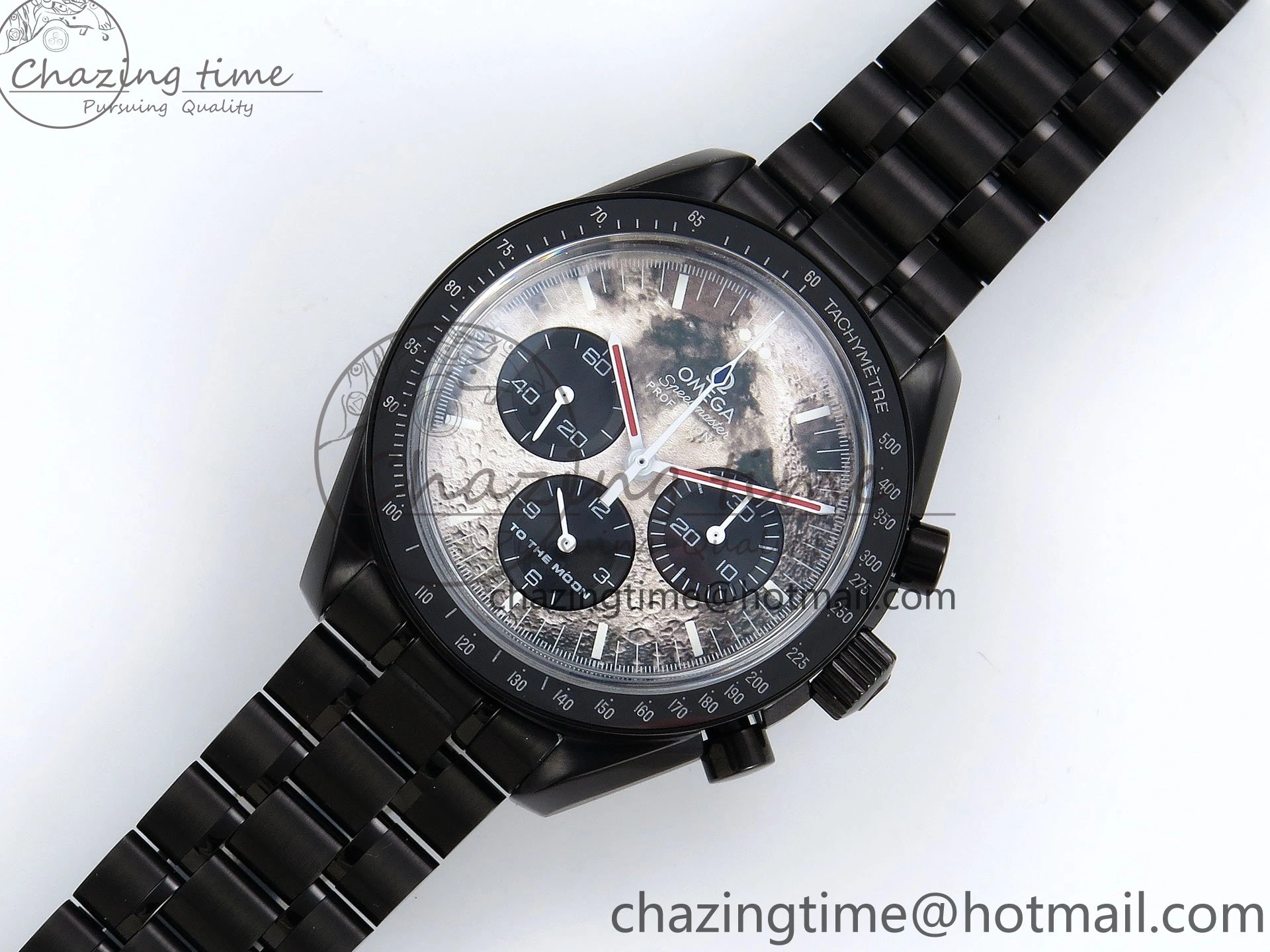 0515 Speedmaster Black Benom PVD Moon RMF Best Edition on PVD Bracelet Lemania HW WrinkleFree 7727